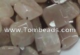 CMS42 15.5 inches 14*14mm faceted diamond moonstone gemstone beads