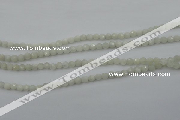 CMS451 15.5 inches 4mm faceted round white moonstone gemstone beads