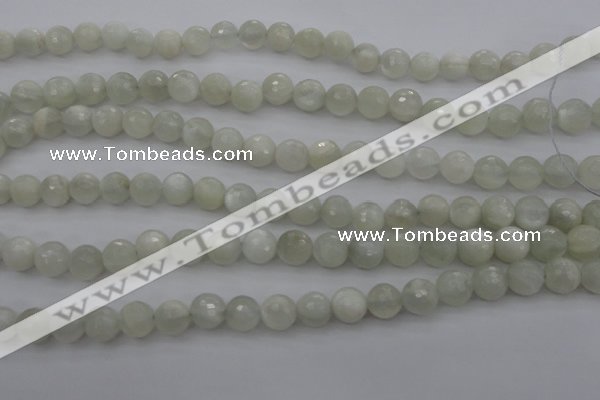 CMS453 15.5 inches 8mm faceted round white moonstone gemstone beads