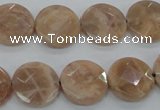 CMS47 15.5 inches 16mm faceted coin moonstone gemstone beads