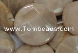 CMS48 15.5 inches 30mm faceted coin moonstone gemstone beads