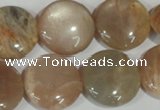 CMS525 15.5 inches 20mm flat round moonstone beads wholesale