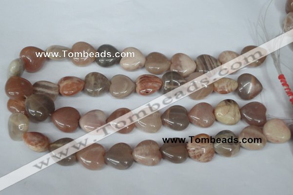 CMS528 15.5 inches 20*20mm heart moonstone beads wholesale