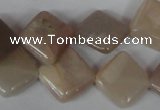 CMS531 15.5 inches 15*15mm diamond moonstone beads wholesale