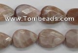 CMS54 15.5 inches 13*18mm faceted flat teardrop moonstone beads