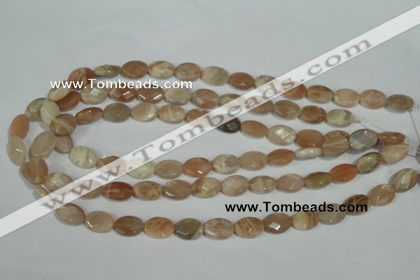 CMS545 15.5 inches 10*14mm faceted oval moonstone beads wholesale