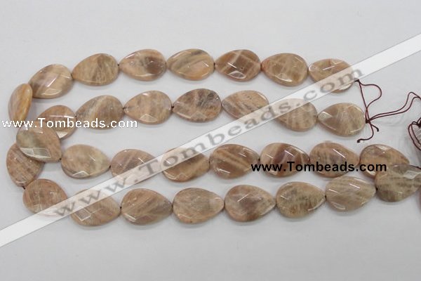 CMS55 15.5 inches 18*25mm faceted flat teardrop moonstone beads