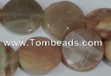 CMS558 15.5 inches 20mm faceted coin moonstone beads wholesale