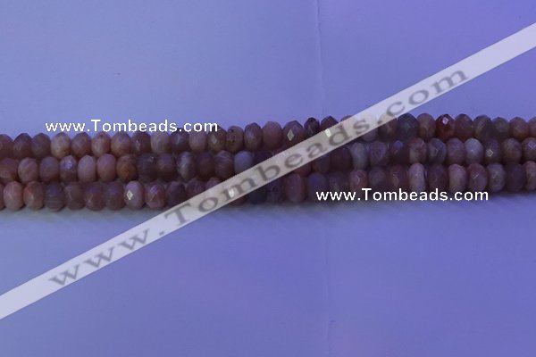 CMS564 15.5 inches 5*8mm faceted rondelle moonstone gemstone beads