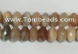 CMS565 15.5 inches 6*10mm faceted rondelle moonstone beads wholesale