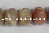 CMS568 15.5 inches 15*20mm faceted rondelle moonstone beads wholesale