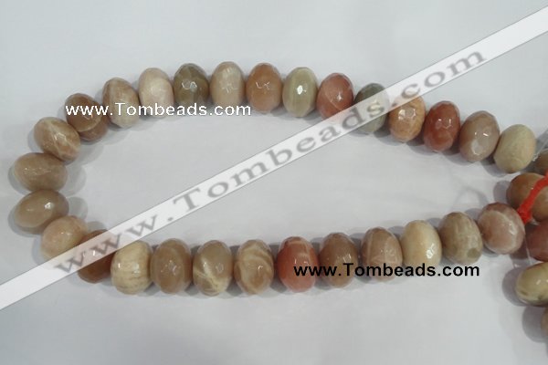 CMS568 15.5 inches 15*20mm faceted rondelle moonstone beads wholesale