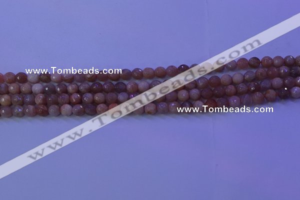 CMS570 15.5 inches 6mm faceted round moonstone gemstone beads