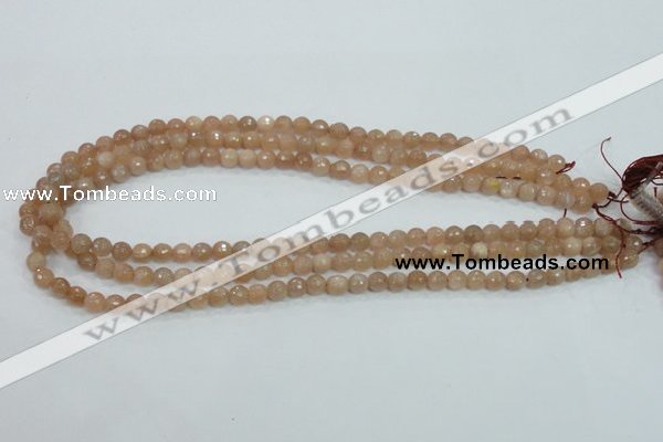 CMS58 15.5 inches 6mm faceted round moonstone gemstone beads