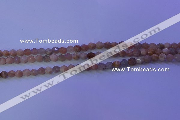 CMS580 15.5 inches 5*6mm faceted nuggets moonstone gemstone beads