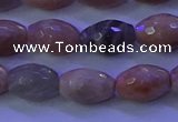 CMS582 15.5 inches 8*11mm faceted rice moonstone gemstone beads