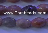 CMS582 15.5 inches 8*11mm faceted rice moonstone gemstone beads