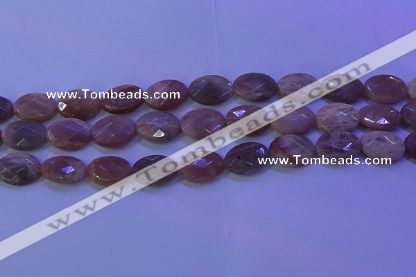 CMS585 15.5 inches 12*16mm faceted oval moonstone gemstone beads