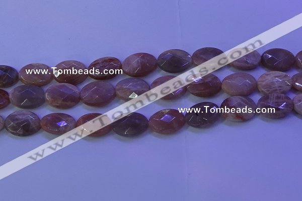 CMS586 15.5 inches 13*18mm faceted oval moonstone gemstone beads