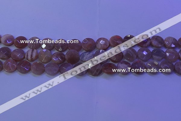 CMS590 15.5 inches 12mm faceted coin moonstone gemstone beads