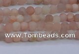 CMS600 15.5 inches 4mm round matte natural moonstone beads