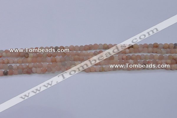 CMS600 15.5 inches 4mm round matte natural moonstone beads