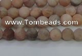 CMS601 15.5 inches 6mm round matte natural moonstone beads