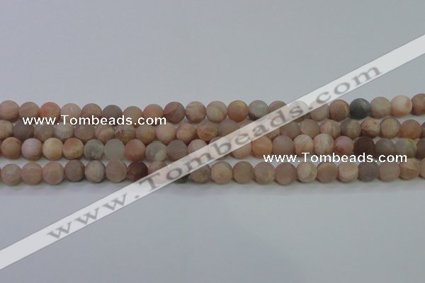 CMS603 15.5 inches 10mm round matte natural moonstone beads