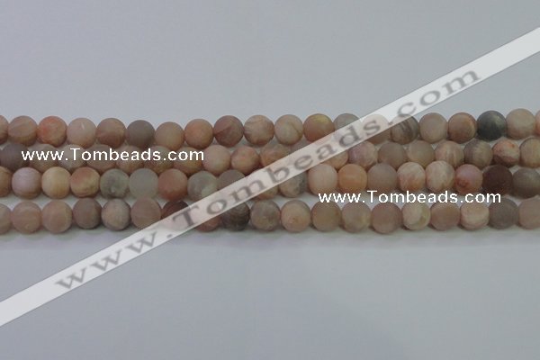 CMS604 15.5 inches 12mm round matte natural moonstone beads