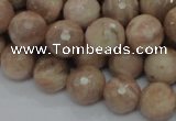 CMS61 15.5 inches 12mm faceted round moonstone gemstone beads