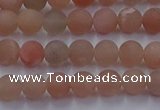 CMS611 15.5 inches 6mm round matte moonstone beads wholesale