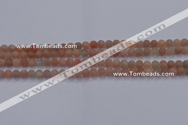 CMS611 15.5 inches 6mm round matte moonstone beads wholesale