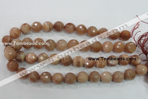 CMS63 15.5 inches 16mm faceted round moonstone gemstone beads