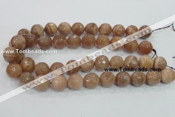 CMS64 15.5 inches 18mm faceted round moonstone gemstone beads