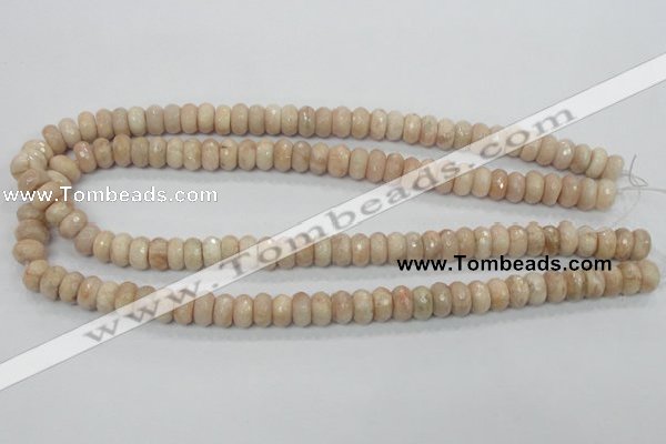 CMS67 15.5 inches 5*10mm faceted rondelle moonstone gemstone beads