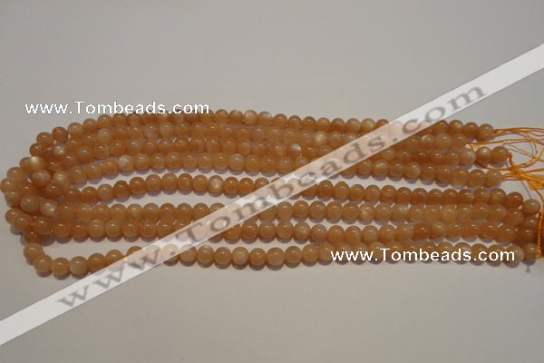 CMS701 15.5 inches 6mm round peach moonstone beads wholesale