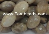 CMS71 15.5 inches 14*18mm faceted rice moonstone gemstone beads