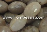 CMS72 15.5 inches 16*20mm faceted rice moonstone gemstone beads