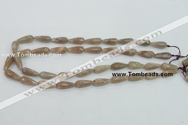 CMS74 15.5 inches 8*20mm faceted teardrop moonstone gemstone beads