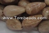 CMS75 15.5 inches 14*22mm faceted teardrop moonstone gemstone beads