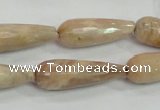 CMS76 15.5 inches 10*30mm faceted teardrop moonstone gemstone beads