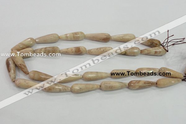 CMS76 15.5 inches 10*30mm faceted teardrop moonstone gemstone beads