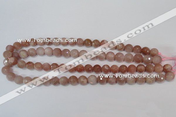 CMS765 15.5 inches 10mm faceted round natural moonstone beads