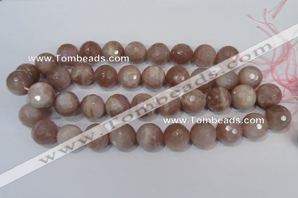 CMS769 15.5 inches 18mm faceted round natural moonstone beads