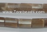 CMS77 15.5 inches 10*14mm faceted column moonstone gemstone beads