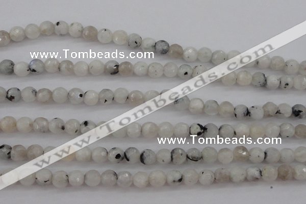 CMS801 15.5 inches 6mm faceted round white moonstone beads