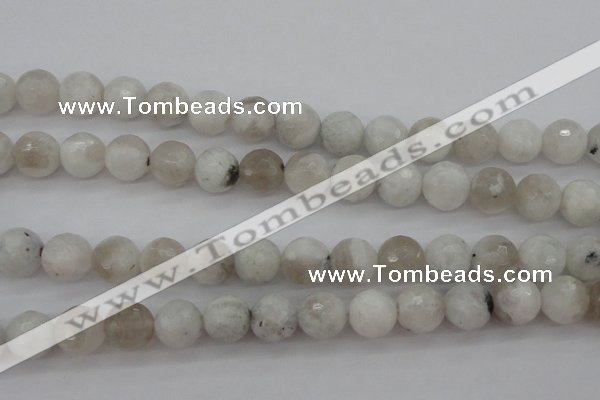 CMS803 15.5 inches 10mm faceted round white moonstone beads