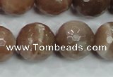 CMS82 15.5 inches 18mm faceted round moonstone gemstone beads