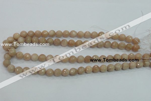 CMS84 15.5 inches 10mm faceted round moonstone gemstone beads