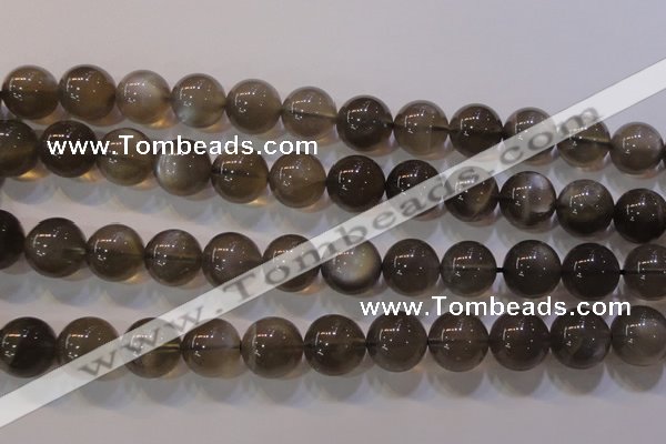 CMS854 15.5 inches 12mm round natural black moonstone beads